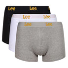 Lee 3 Pack Cotton Stretch Low Rise Trunks - Black/White/Grey
