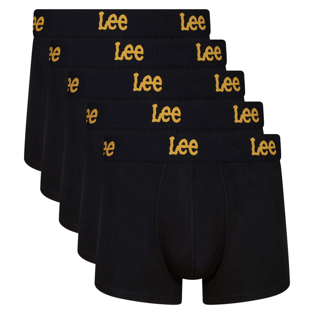 Lee 5 Pack Cotton Stretch Innes Trunks Black Trunks and Boxers
