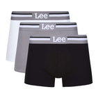 Lee 3 Pack Low Rise Cotton Stretch Trunks - Black/Grey/White