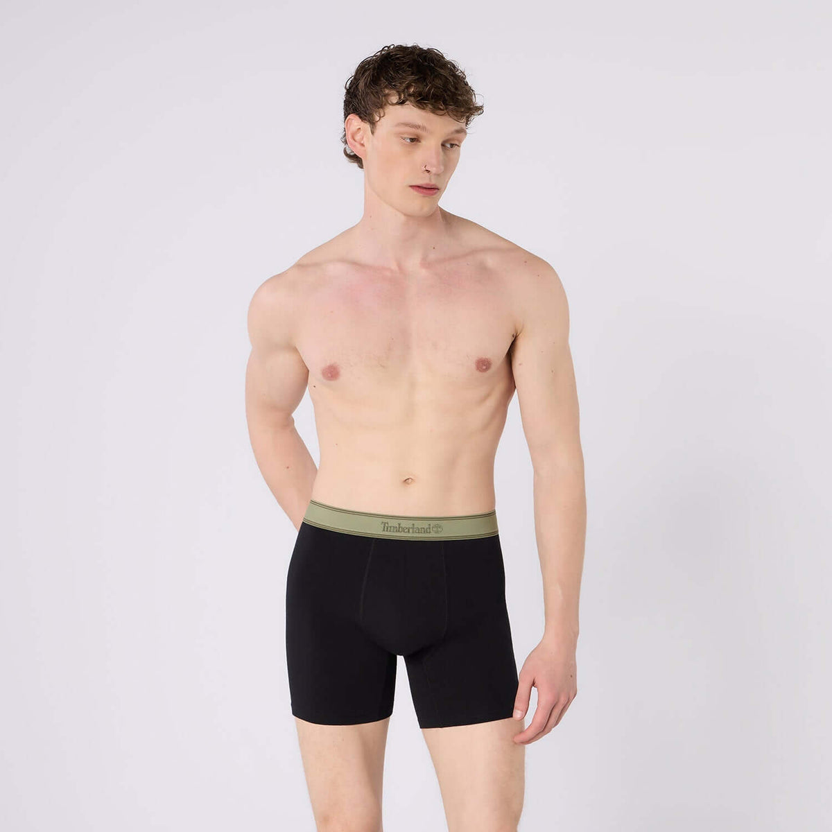 Timberland Cotton Stretch 3 Pack Boxer Briefs – Contrast Waistband - Black - image 4