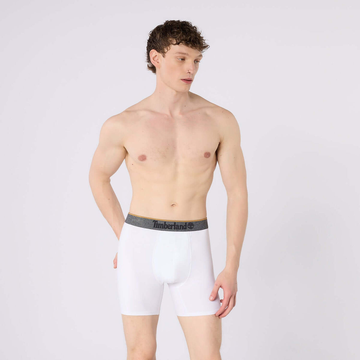 Timberland Cotton Stretch 3 Pack Boxer Briefs - Black / White / Grey Marl - image 4