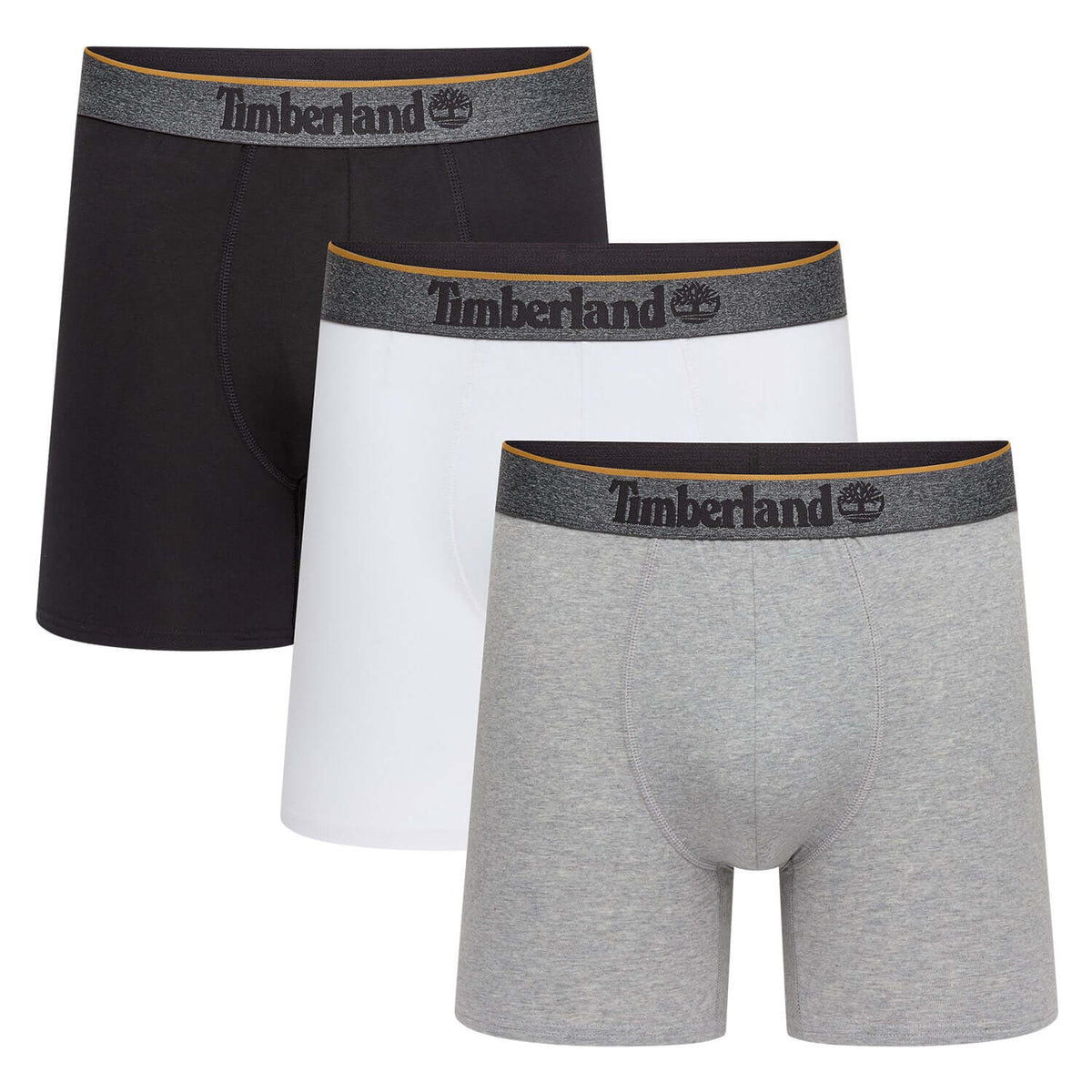 Timberland Cotton Stretch 3 Pack Boxer Briefs - Black / White / Grey Marl - image 1