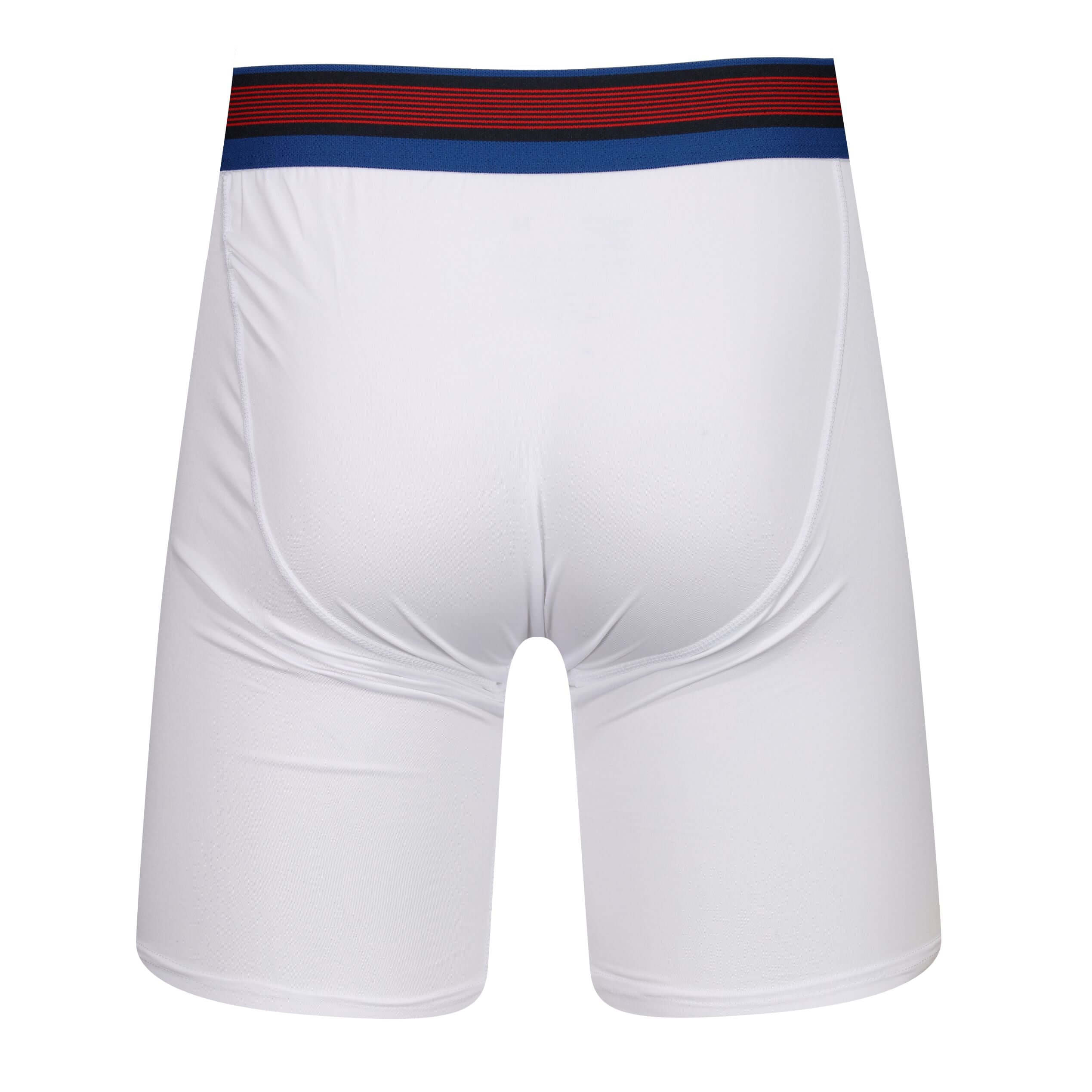 Reebok Mens Ludvig Performance 3 Pack Long Trunks - White/Blue/Navy