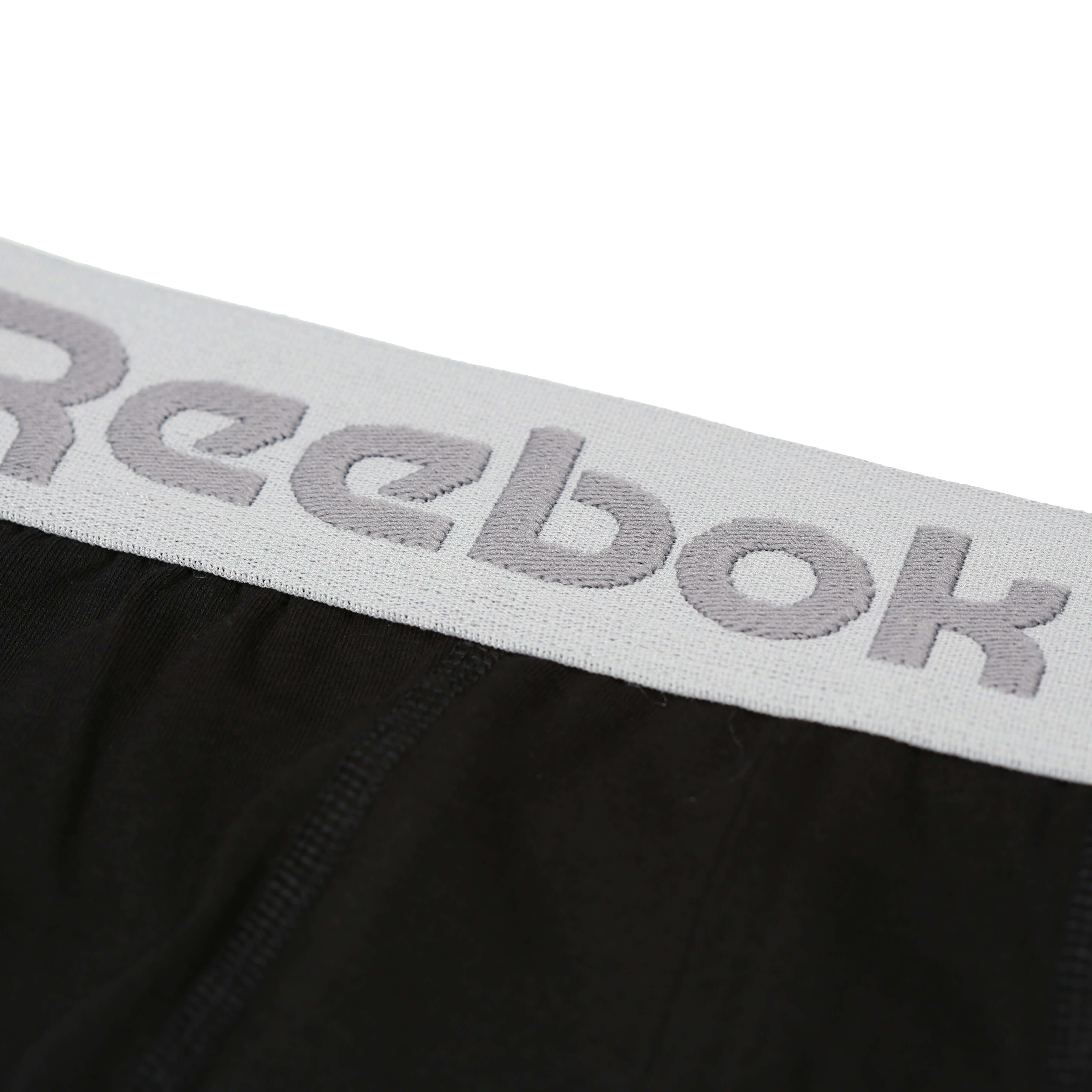 Reebok Mens Cotton Stretch 3 Pack Murchie Black Trunks - Black