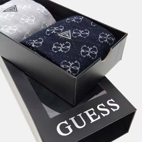 GUESS men's jacquard socks gift set close-up