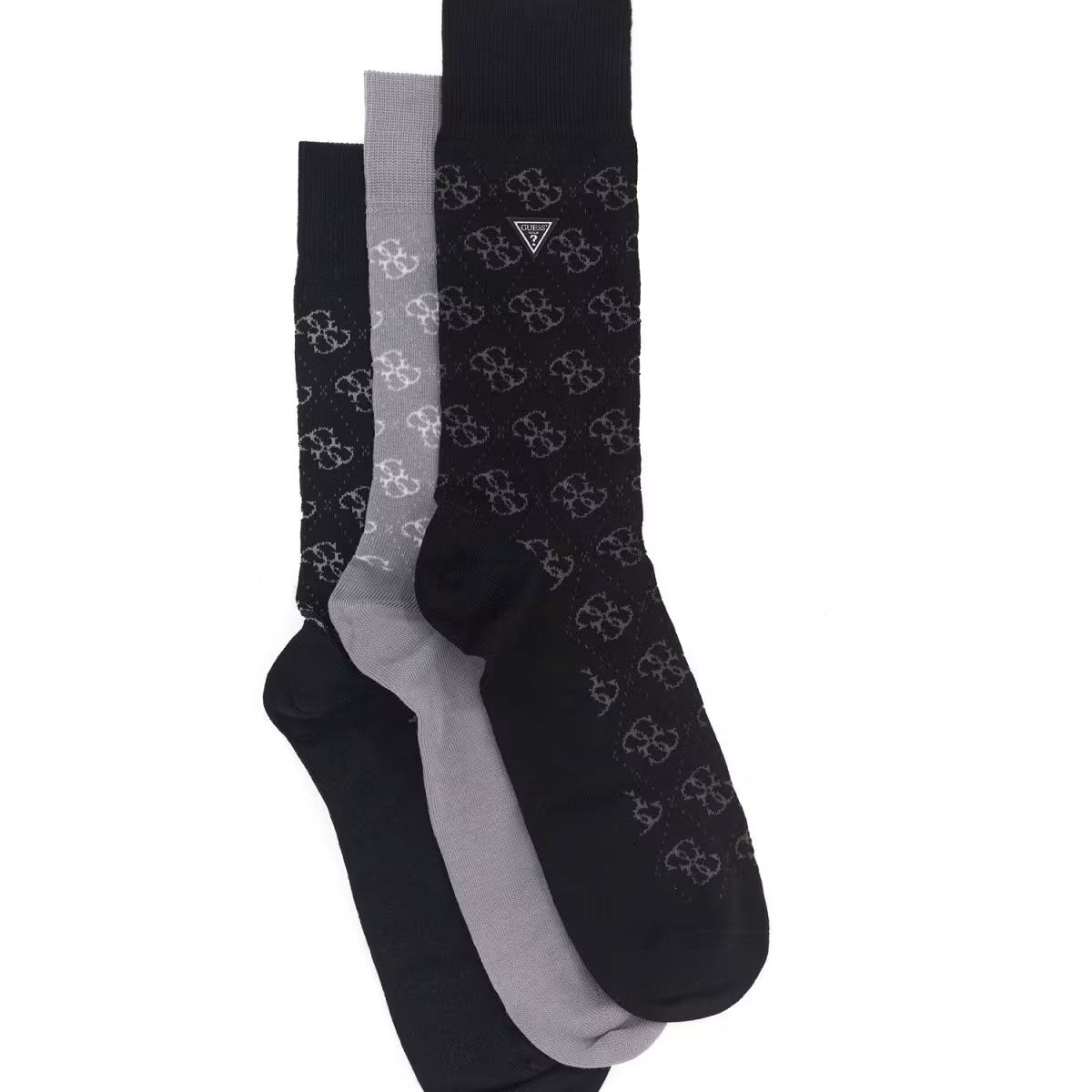 GUESS men's 3-pack logo jacquard socks gift box