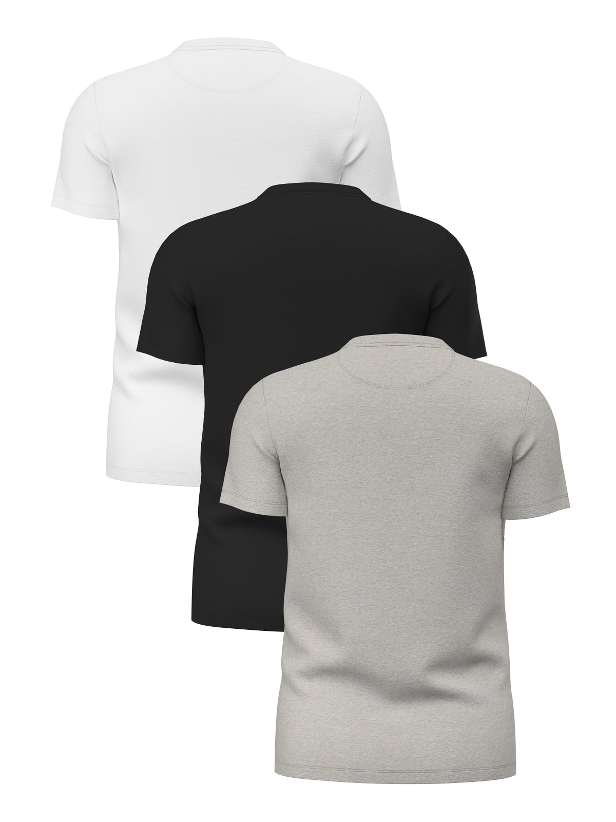 GUESS Men's 3-Pack Crew Neck Logo T-Shirts – Grey / White / Black – image 2