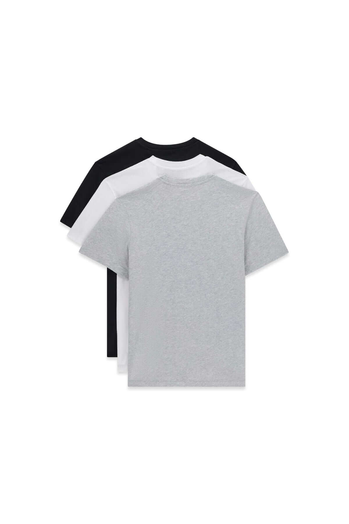GUESS Men's 3-Pack Crew Neck Logo T-Shirts – Grey / White / Black – image 4
