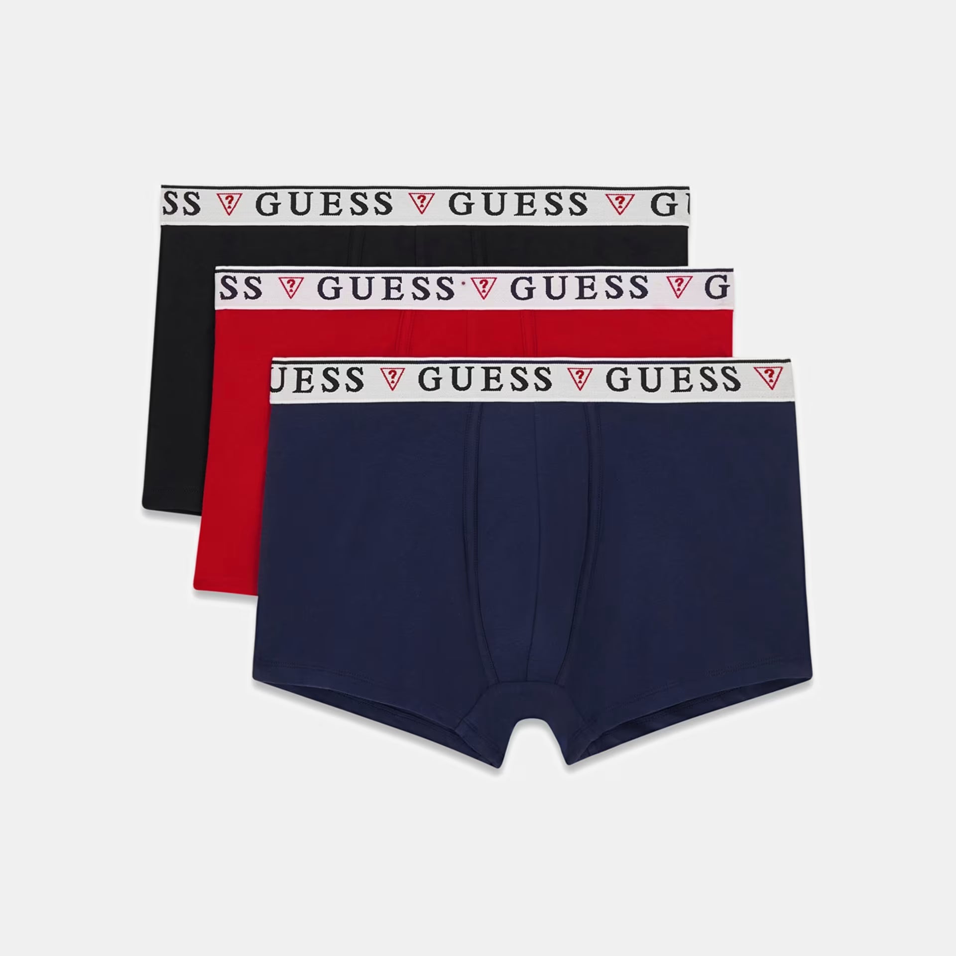 Guess 3 Pack Boxer Trunks - Red, Black, Blue ( Organic Cotton )