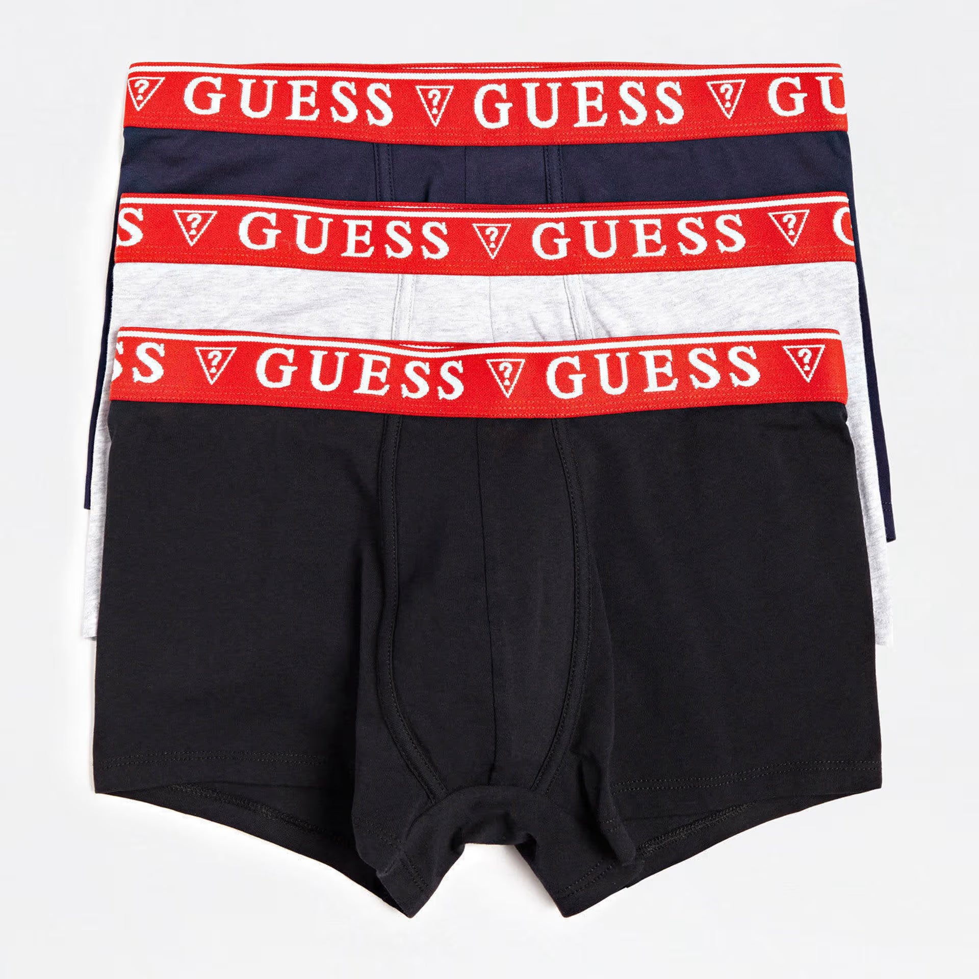 Guess 3 Pack Boxers – Stretch Cotton Black, Grey, Navy (Organic Cotton)