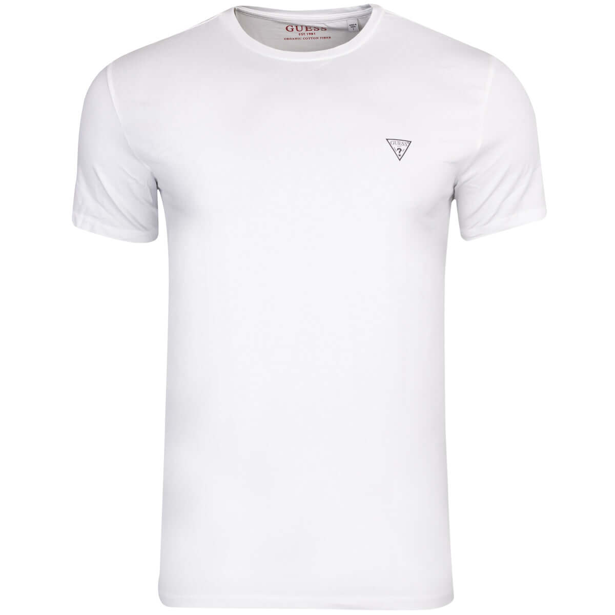 Guess Men’s 2-Pack Caleb Hero T-Shirts – White, Organic Cotton Stretch