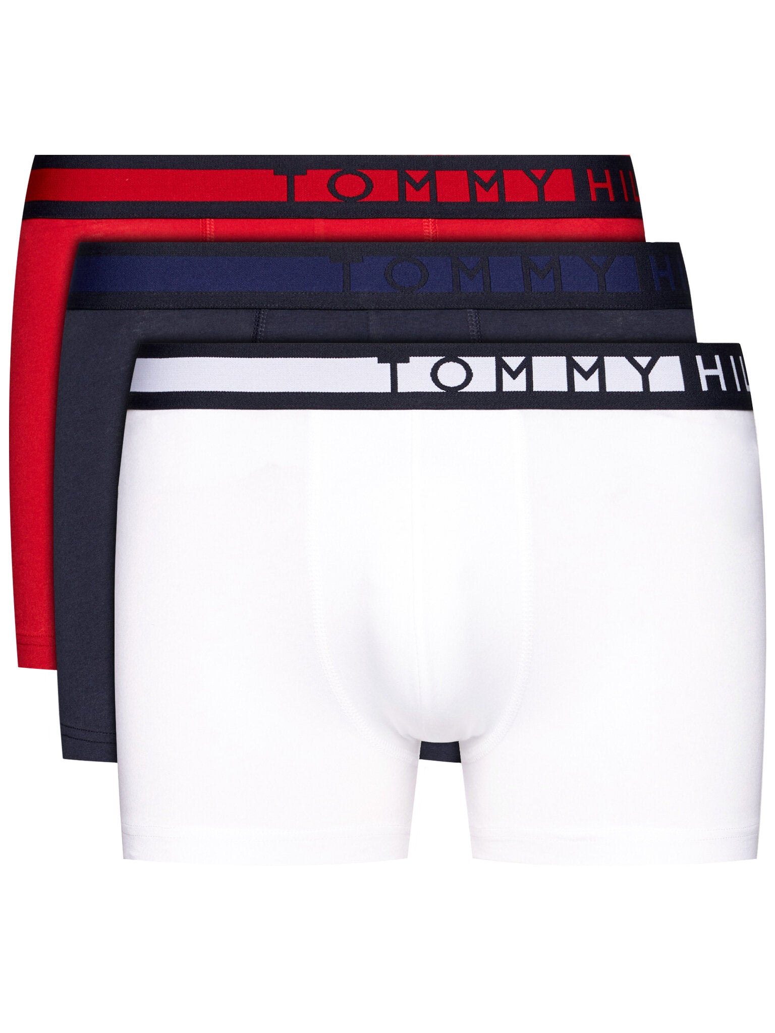 Tommy Hilfiger 3 Pack Trunks ( Navy Blazer / White / Tango Red )