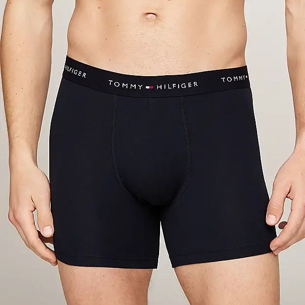 Tommy Hilfiger 3 Pack Logo Boxer Briefs - Black/WB- Red/White/Desert Sky