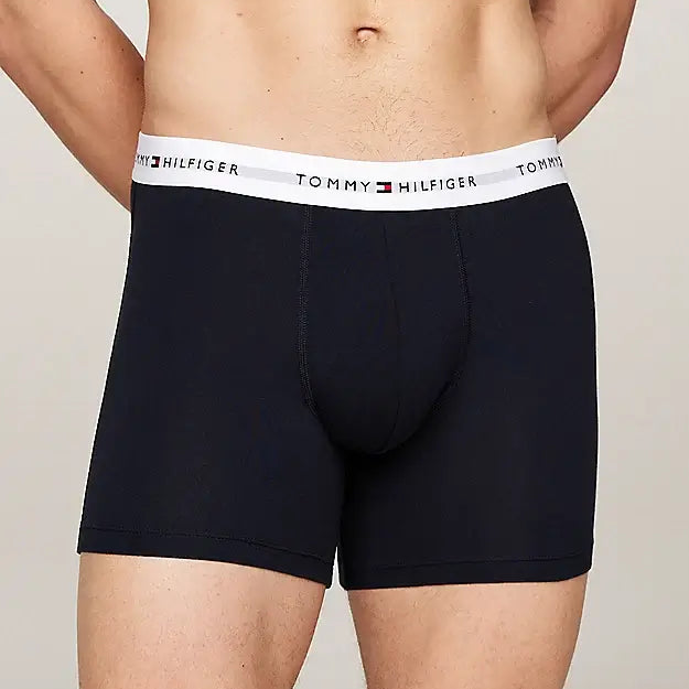 Tommy Hilfiger 3 Pack Logo Boxer Briefs - Black/WB- Red/White/Desert Sky