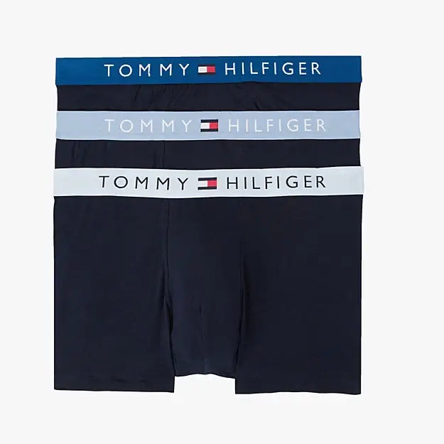 Tommy Hilfiger 3-Pack TH Original Logo Waistband Trunks - Dp Indgo/Brzzy Blu/Blu Hth