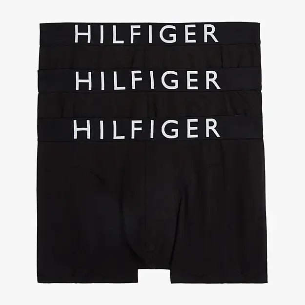 Tommy Hilfiger 3-Pack Logo Waistband Trunks - Black