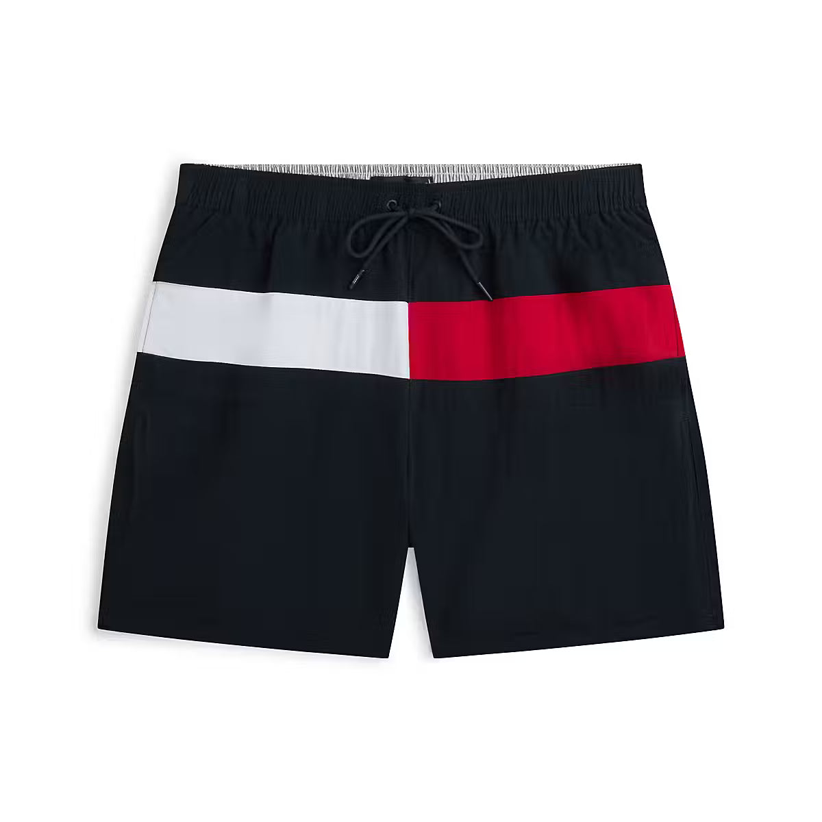 Tommy Hilfiger men’s navy flag mid-length recycled nylon swim shorts