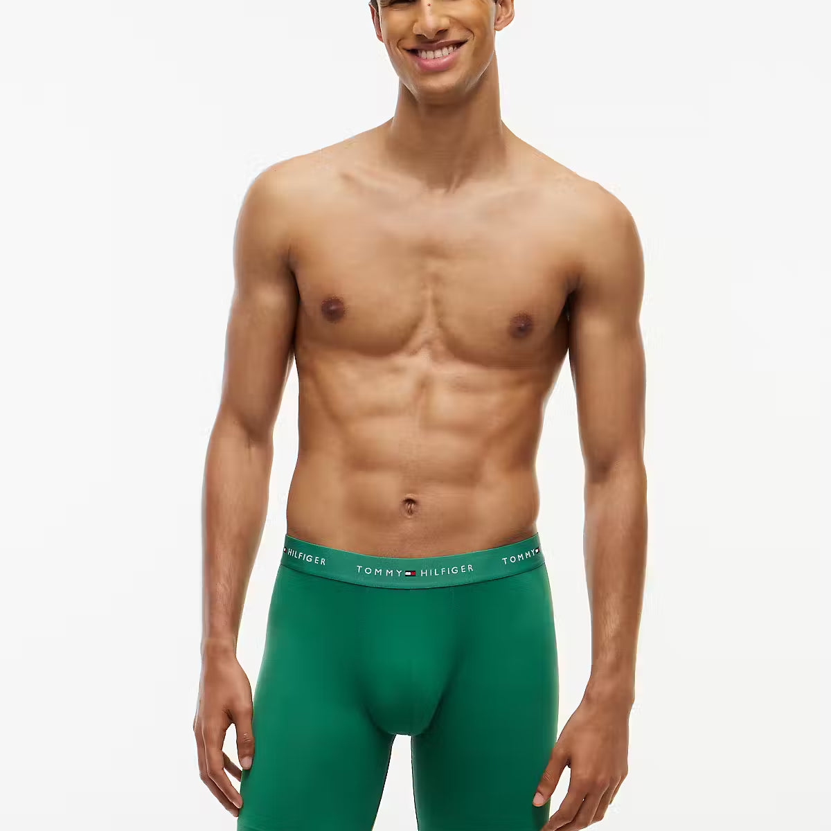 Tommy Hilfiger men’s 3-pack microfibre long boxer briefs in navy black and green