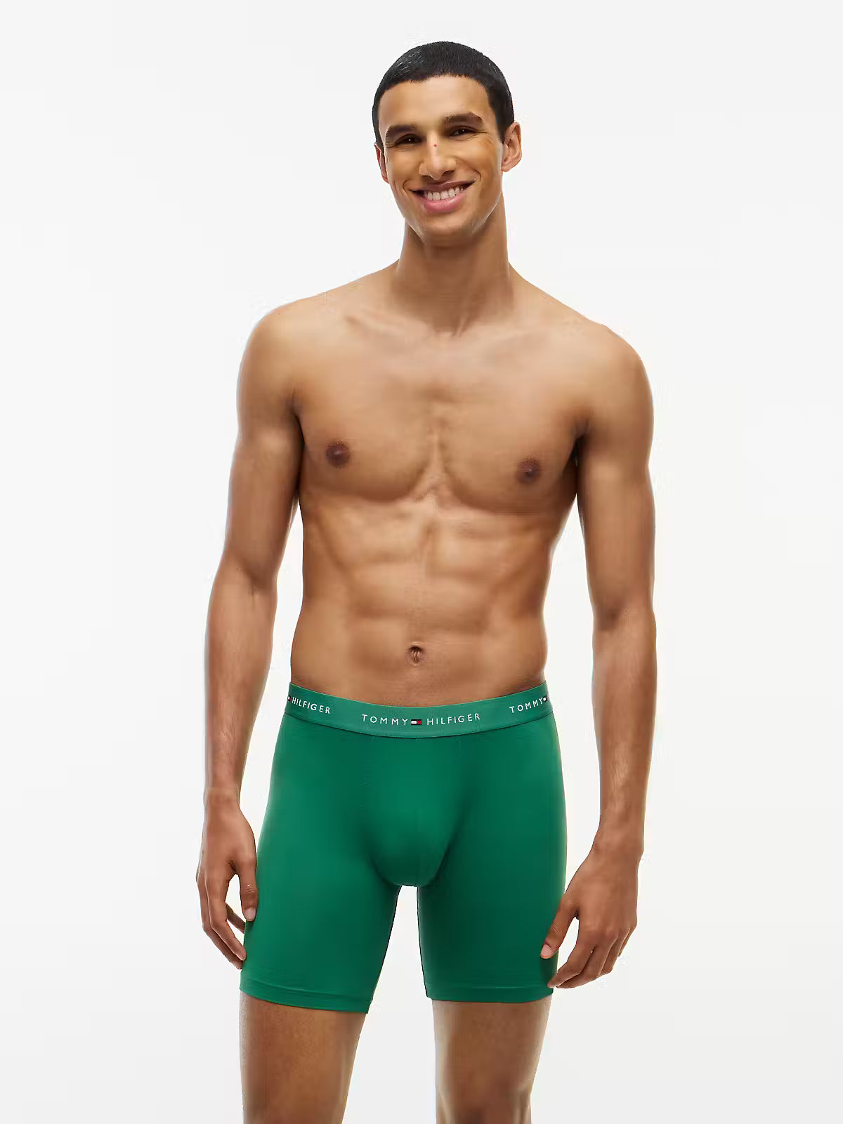Tommy Hilfiger men’s 3-pack microfibre long boxer briefs in navy black and green