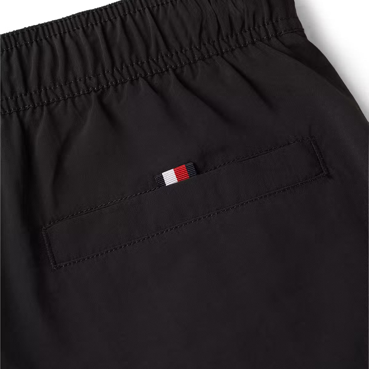 Tommy Hilfiger long drawstring swim shorts black detail