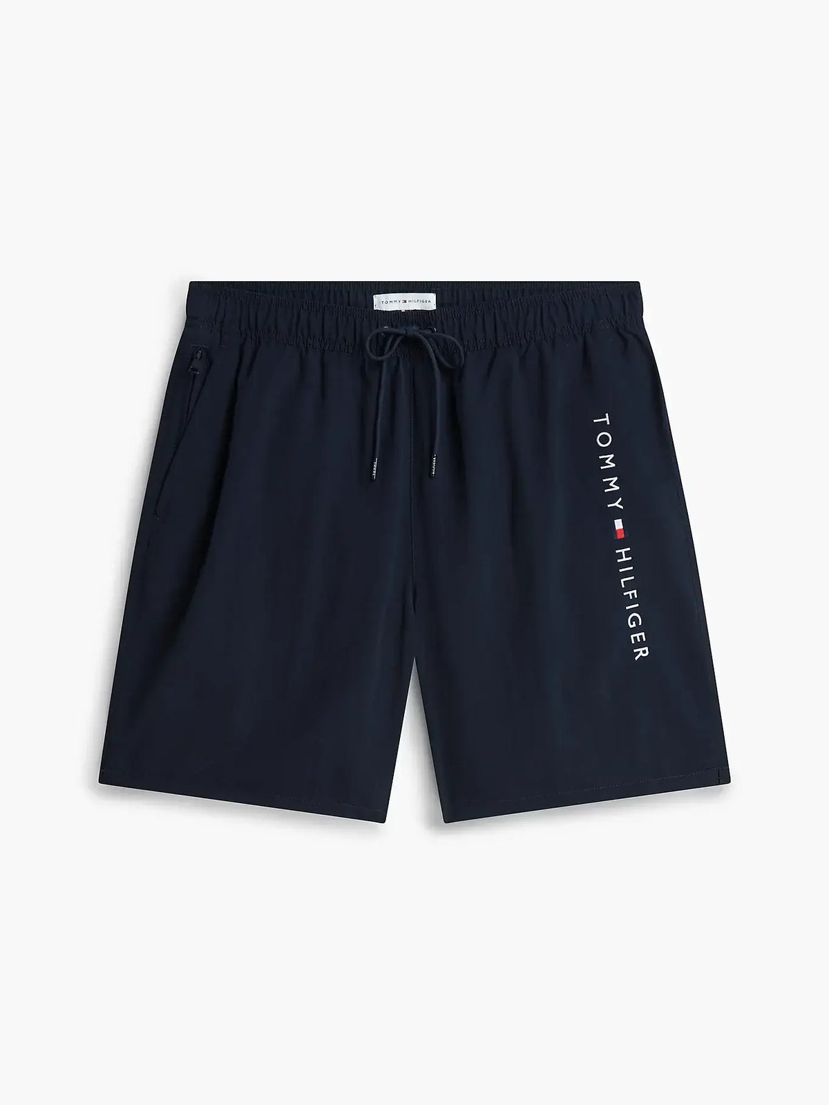 Tommy Hilfiger long drawstring swim shorts navy blue detail