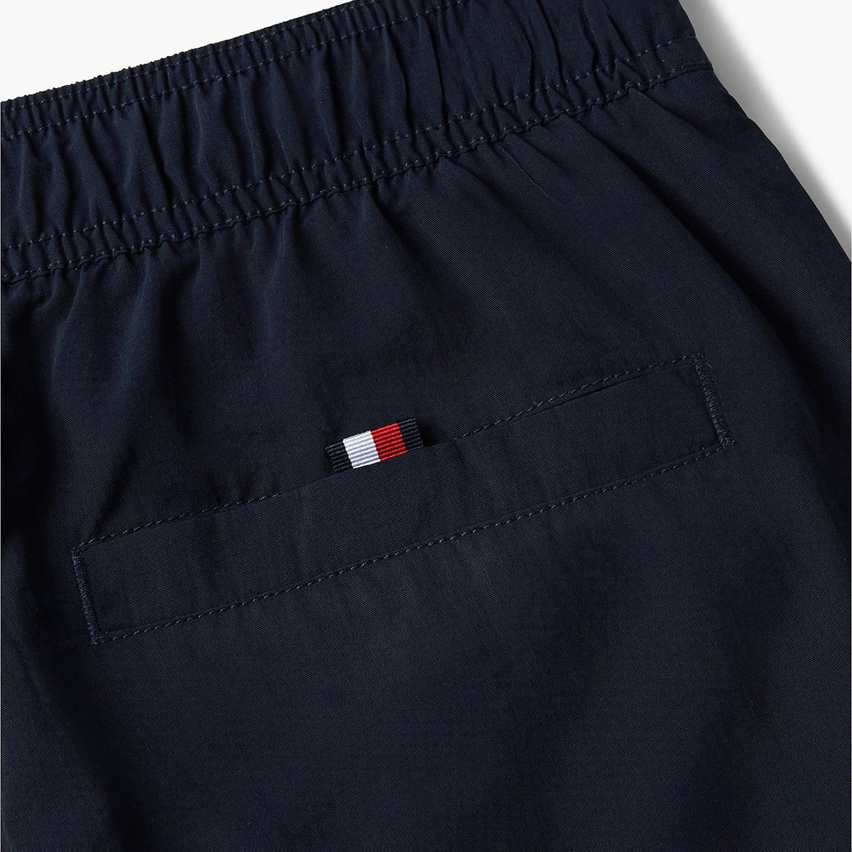 Tommy Hilfiger long drawstring swim shorts navy blue model