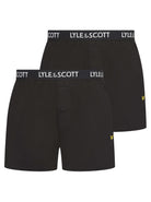 Lyle & Scott 2 Pack Men's Usher Woven Boxers - Black