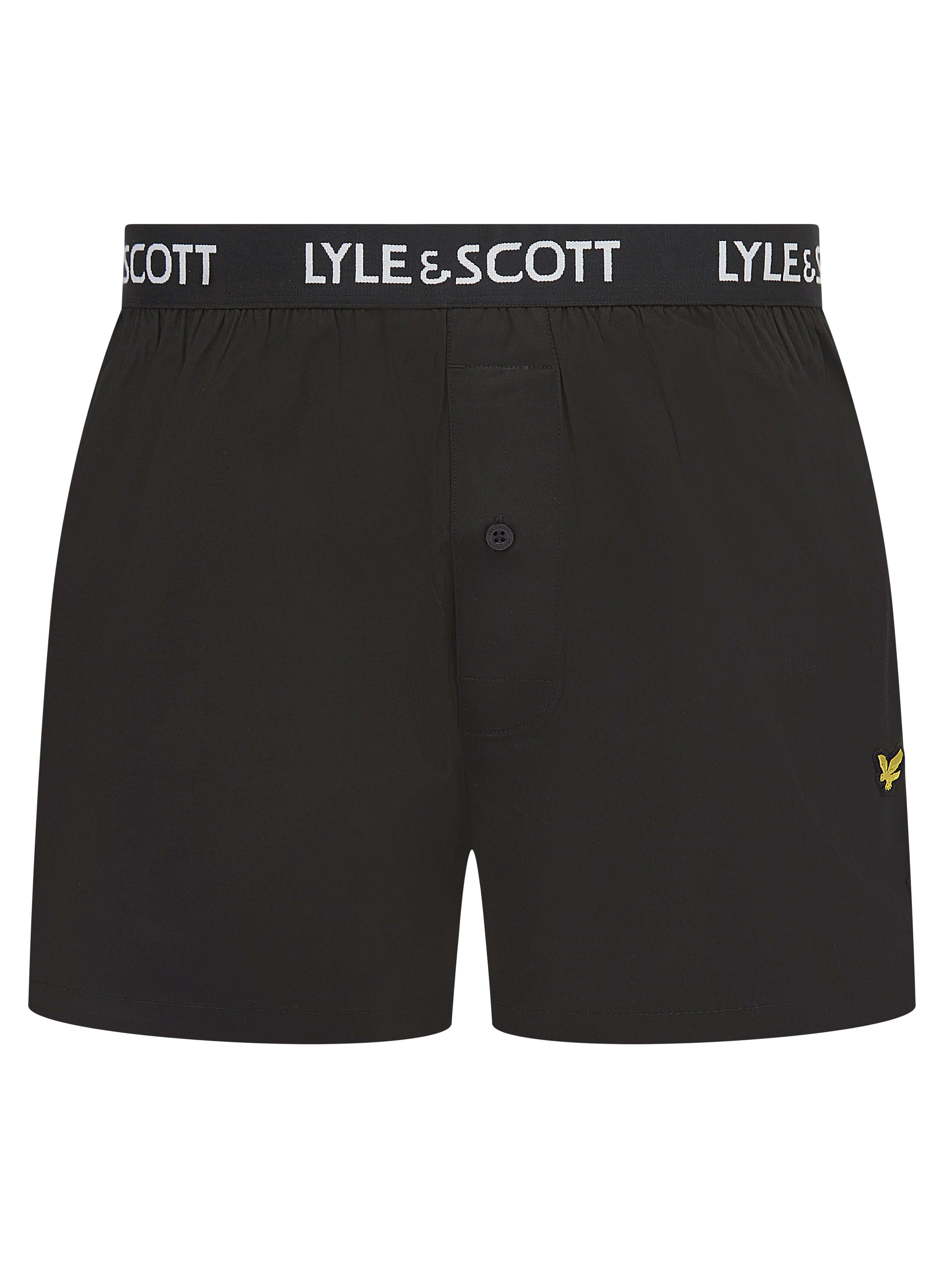 Lyle & Scott 2 Pack Men's Usher Woven Boxers - Black