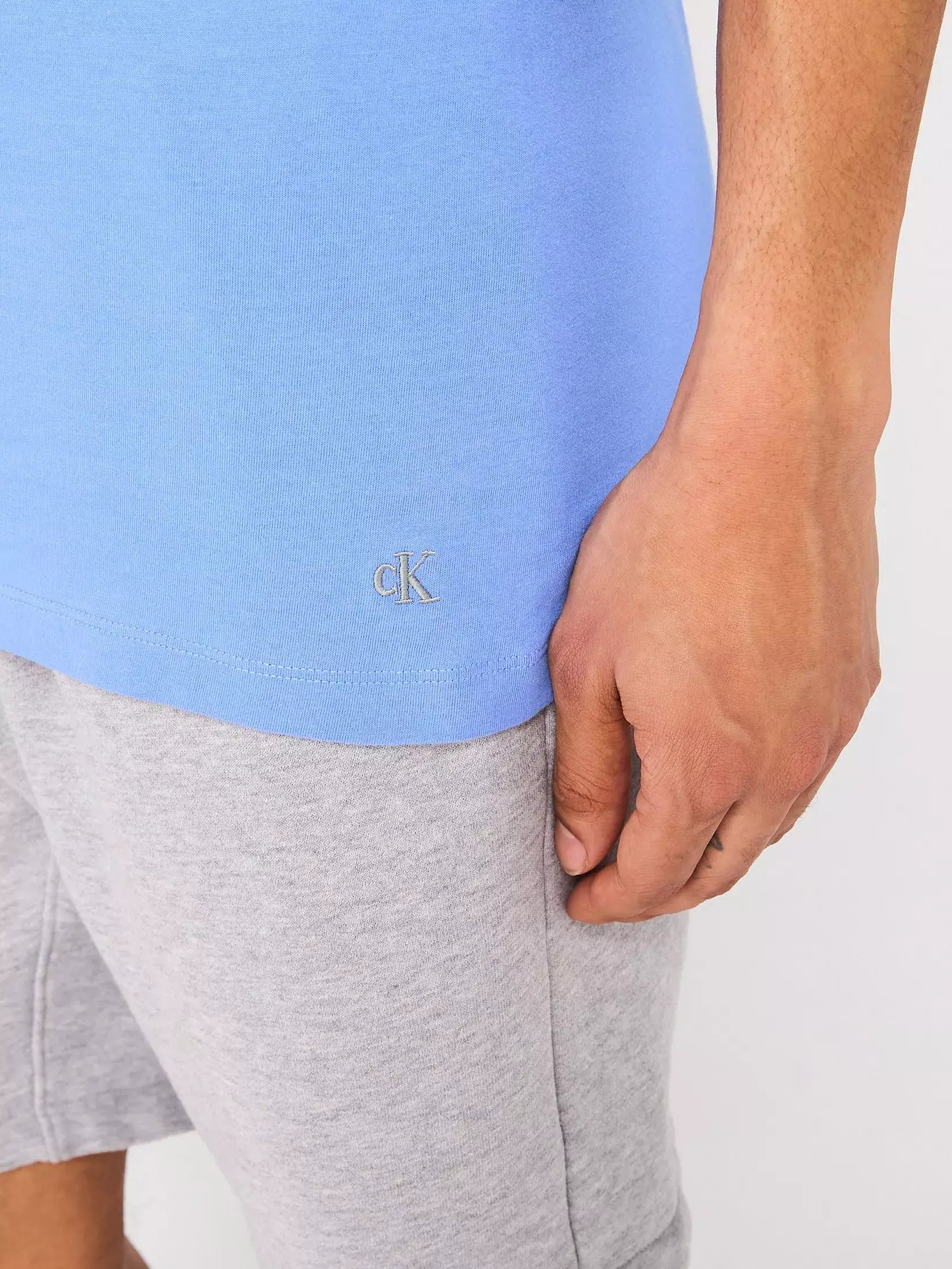 Calvin Klein Loungewear 3 Pack T-Shirts, 100 % Cotton - White/Grey/Blue
