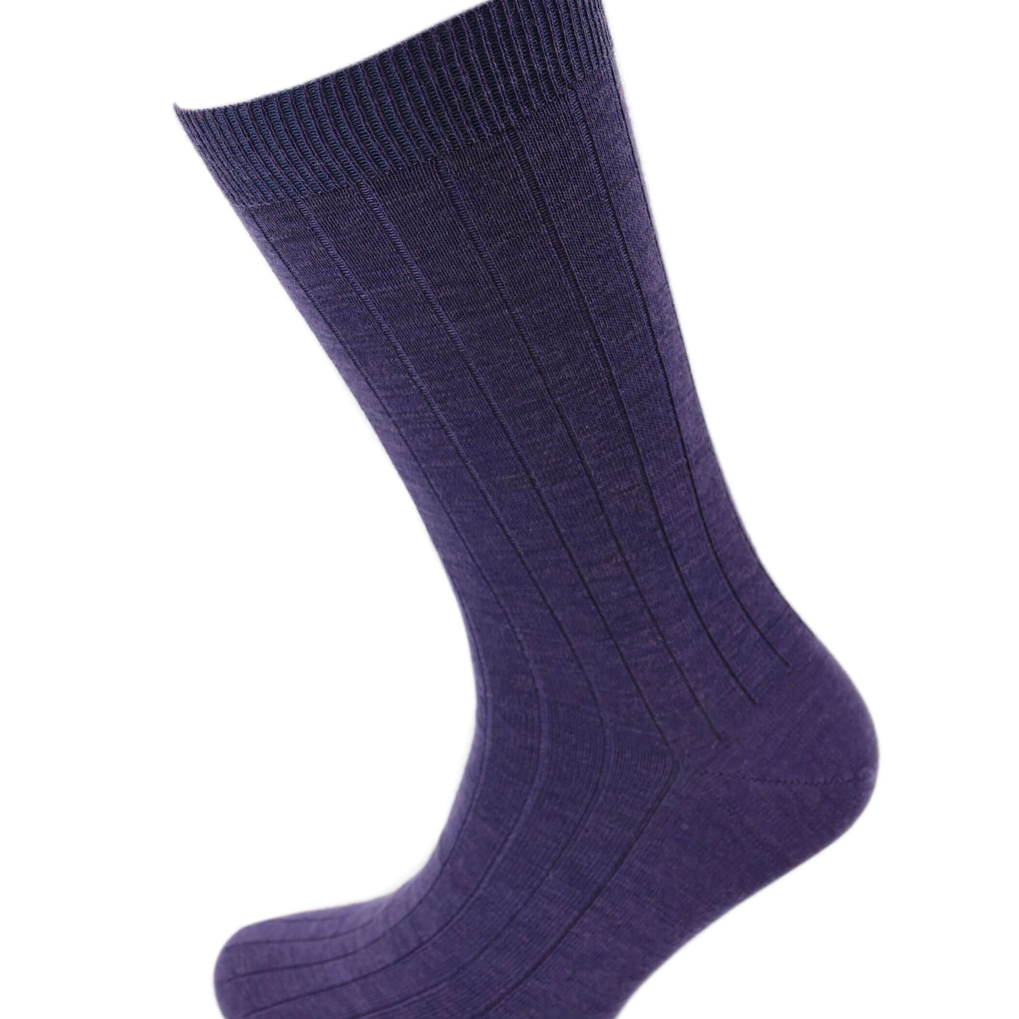 Viyella Men’s Short Merino Wool Socks – Ribbed, Hand Linked Toe, Heather UK 6-11