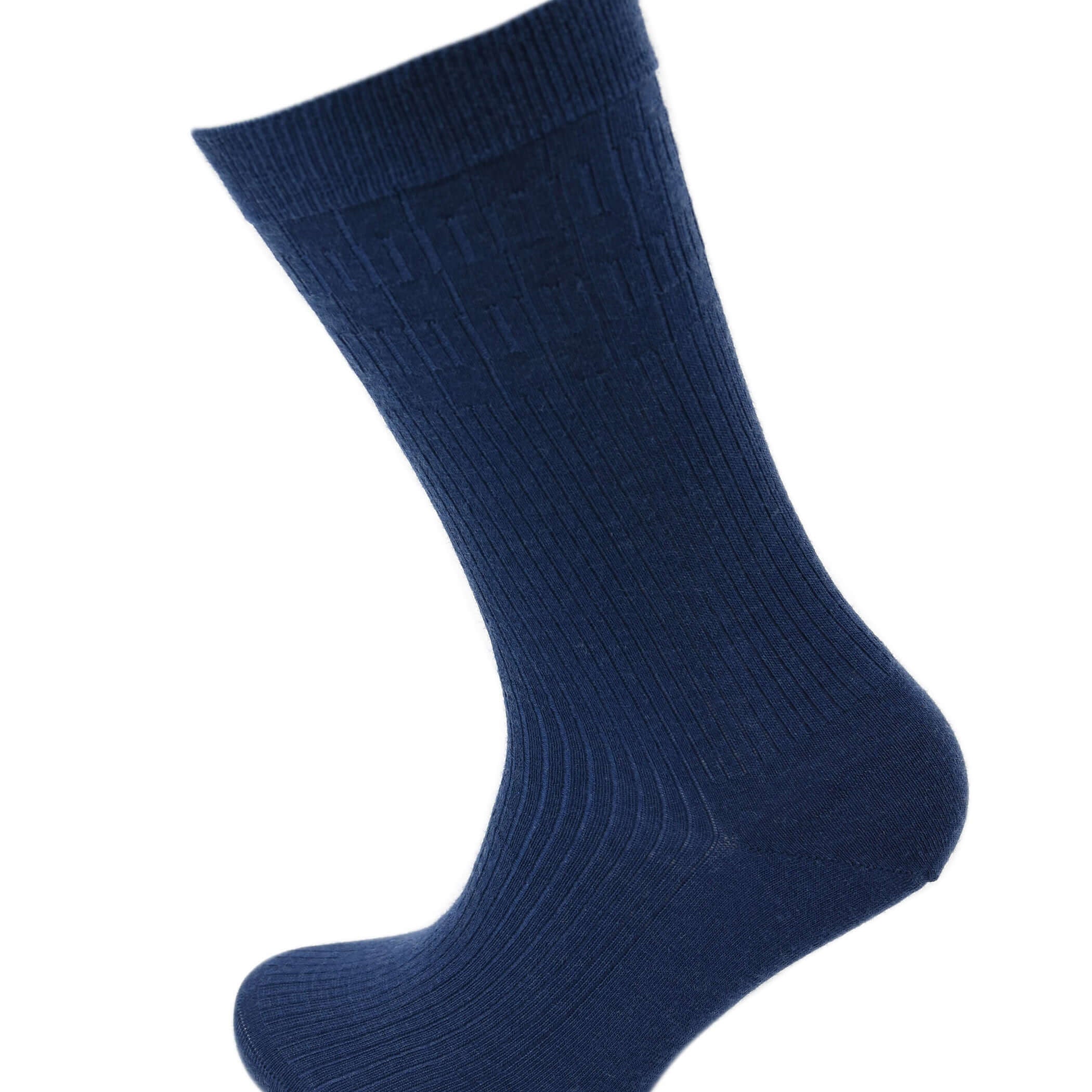Viyella Mens Softouch Non Elastic Wool Socks With Hand Linked Toe - Blue