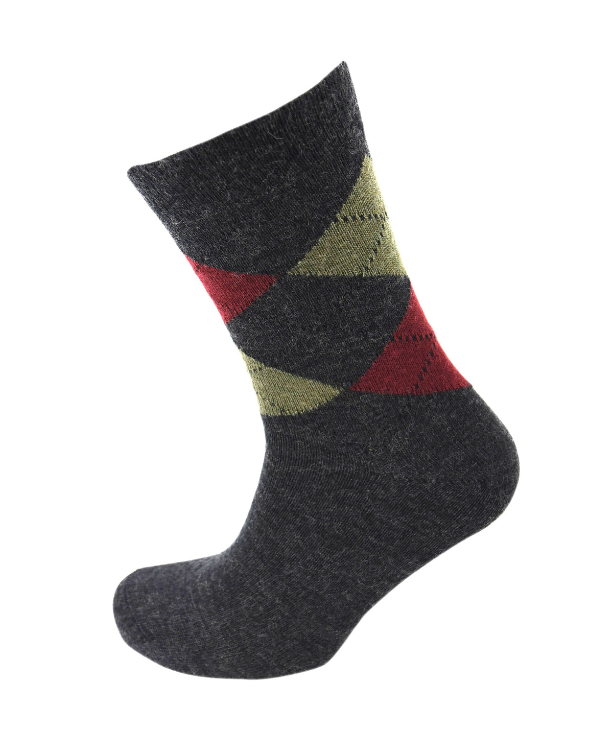 Viyella Men's Merino Wool Argyle Socks - Charcoal - Made in England