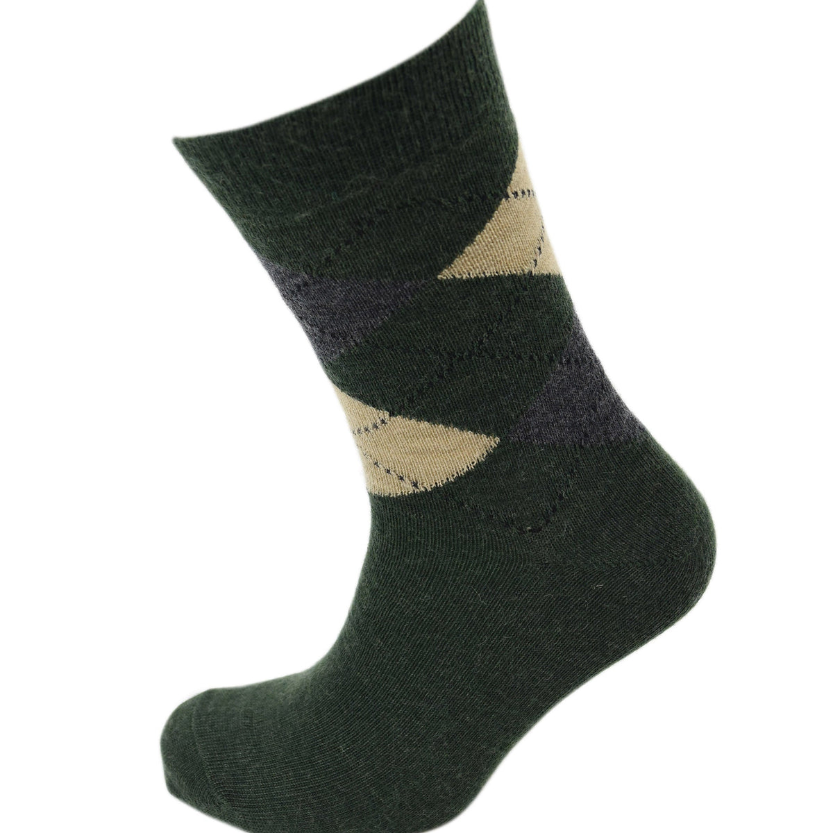 Viyella Men's Merino Wool Argyle Socks - Lovat - Made in England
