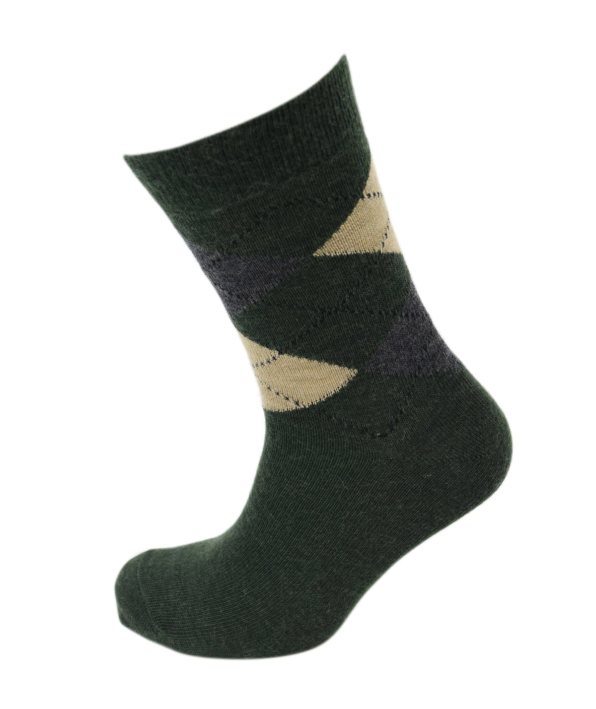 Viyella Men's Merino Wool Argyle Socks - Lovat - Made in England