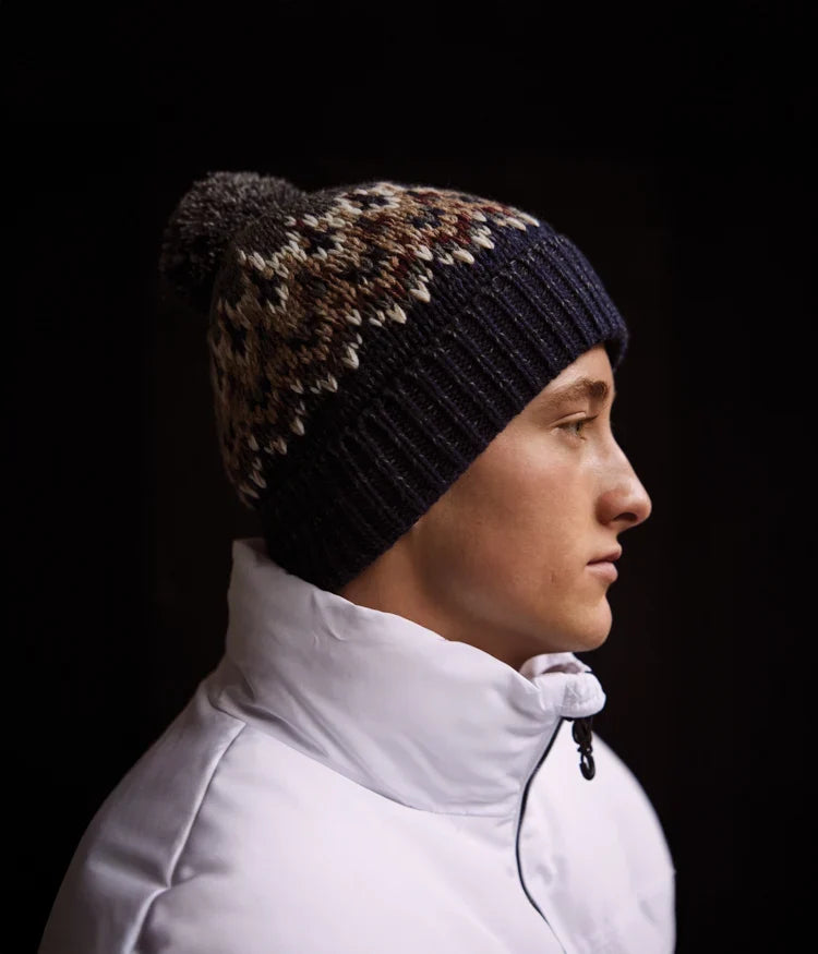 Barts Tobles Men's Pom Beanie - Navy - model view
