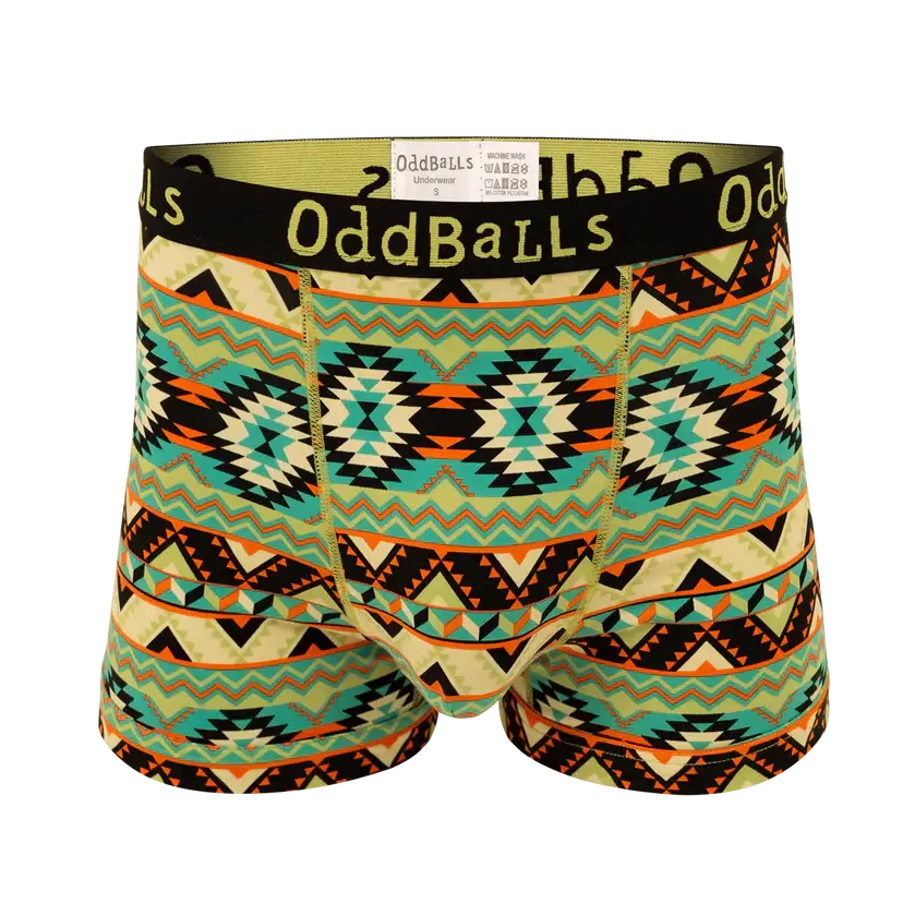 Oddballs Wild West Mens Boxer Shorts - Patterned Cotton Stretch Trunks