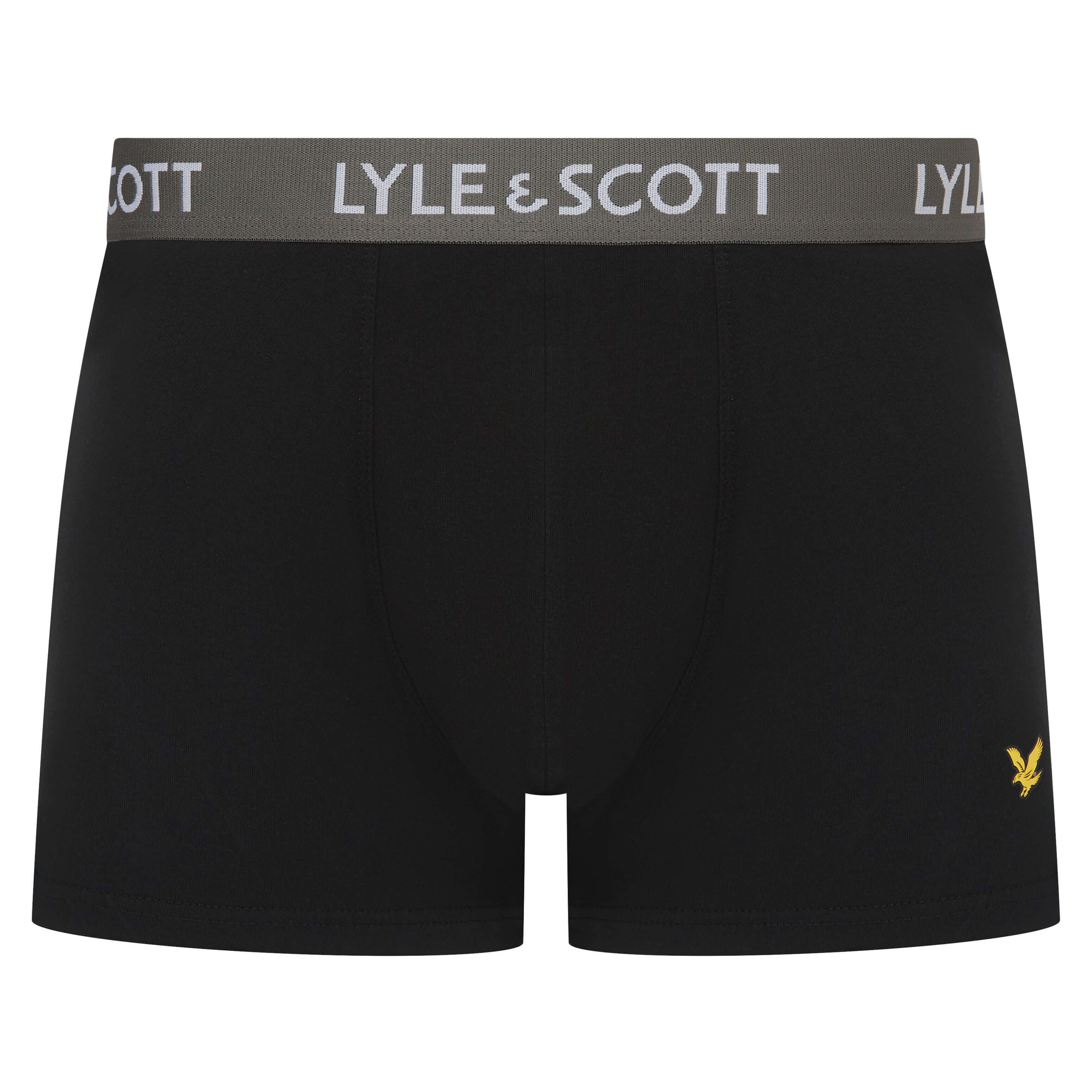 Lyle & Scott Men's 3 Pack Cotton Stretch Trunks - Black Multi
