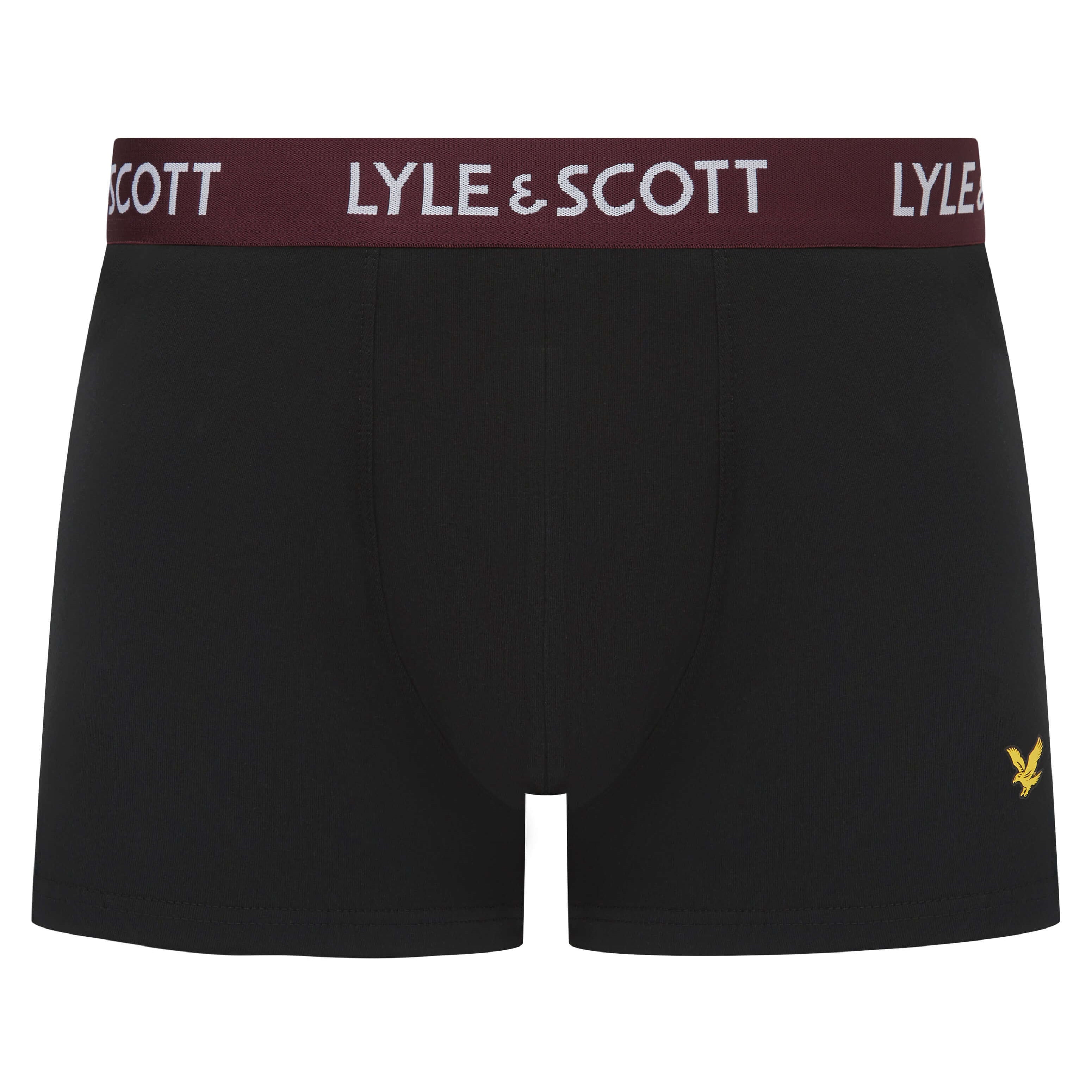 Lyle & Scott Men's 3 Pack Cotton Stretch Trunks - Black Multi
