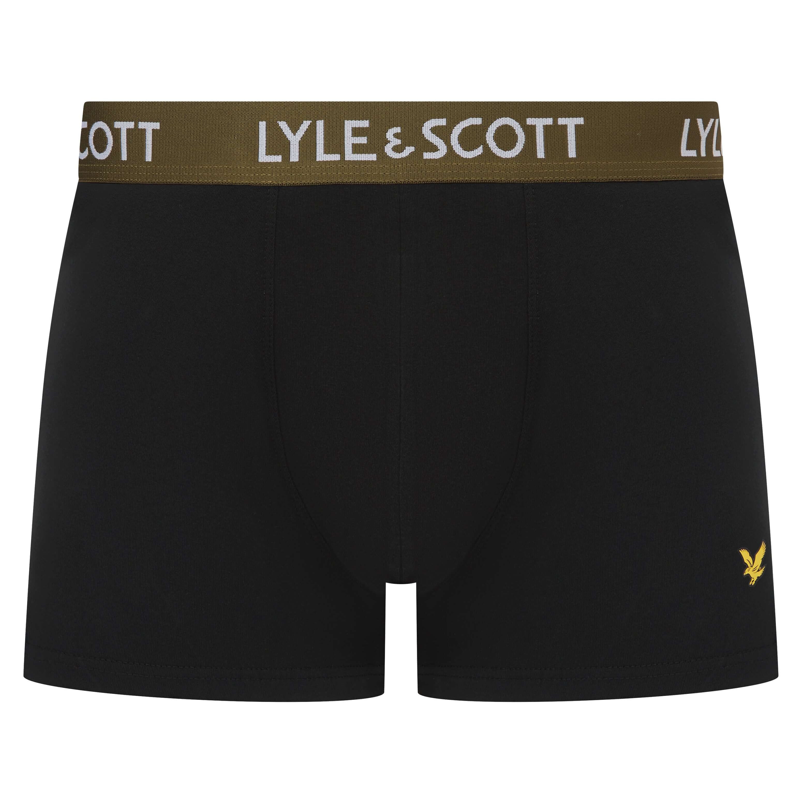Lyle & Scott Men's 3 Pack Cotton Stretch Trunks - Black Multi