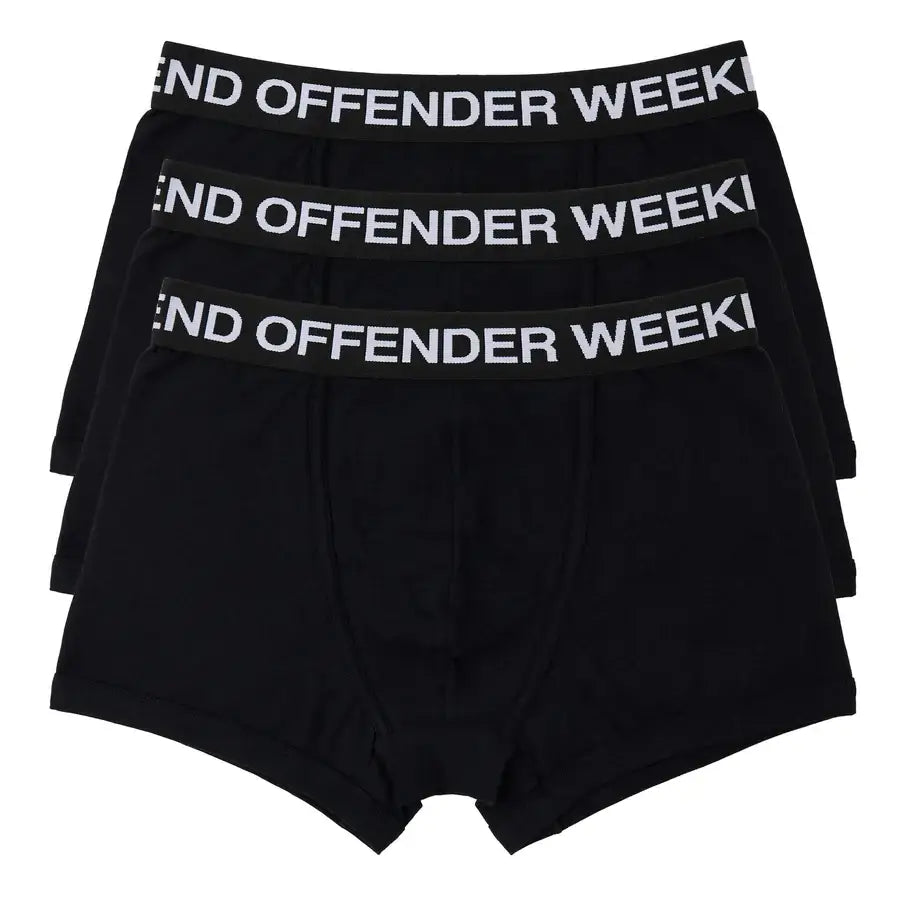 Weekend Offender Boxer Shorts Pack Of 3 Trunks - Black