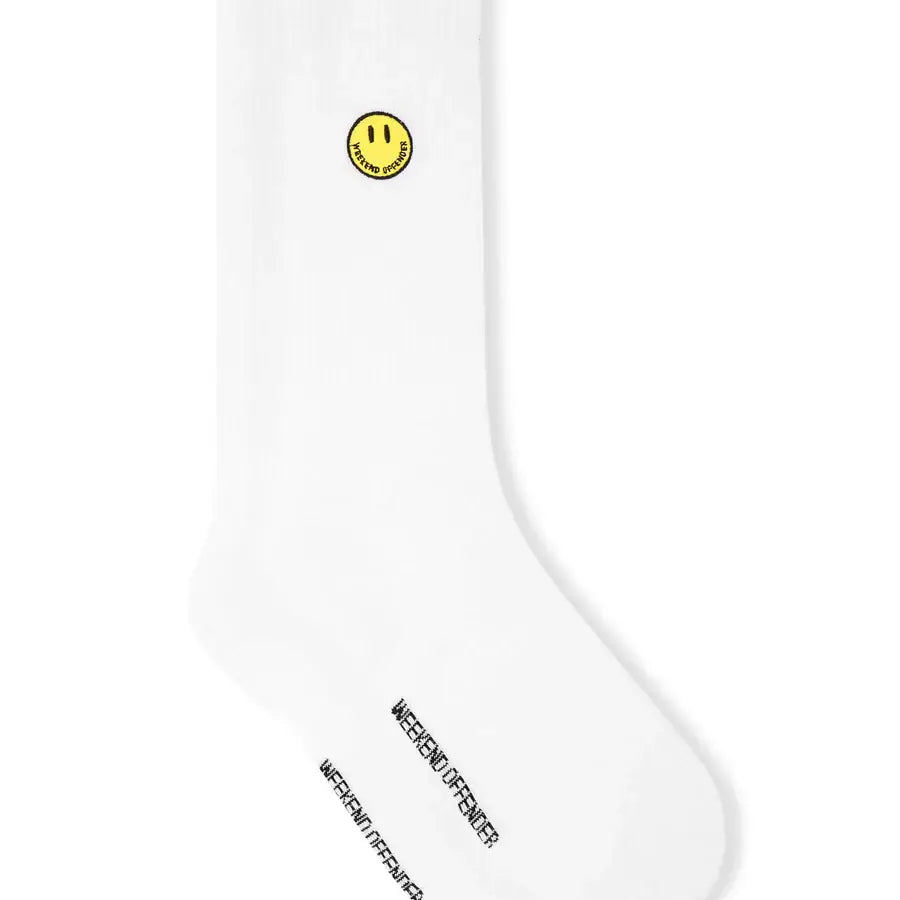 Weekend Offender Smiley Sports Socks White - 3 Pack
