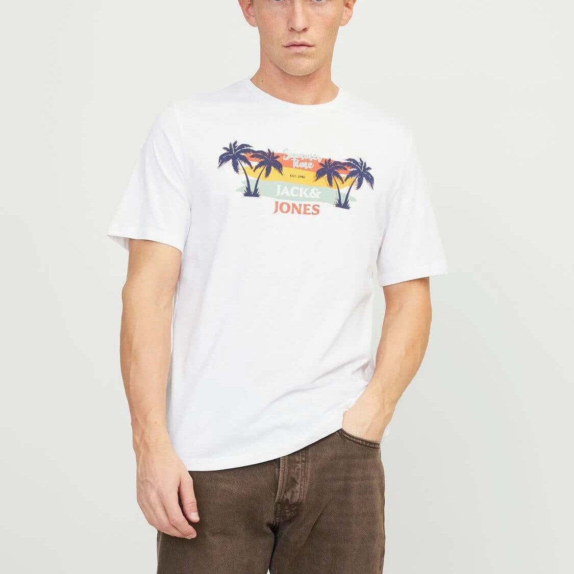 Jack & Jones JJsummer Vibe Crew Neck 100% Cotton T-Shirt