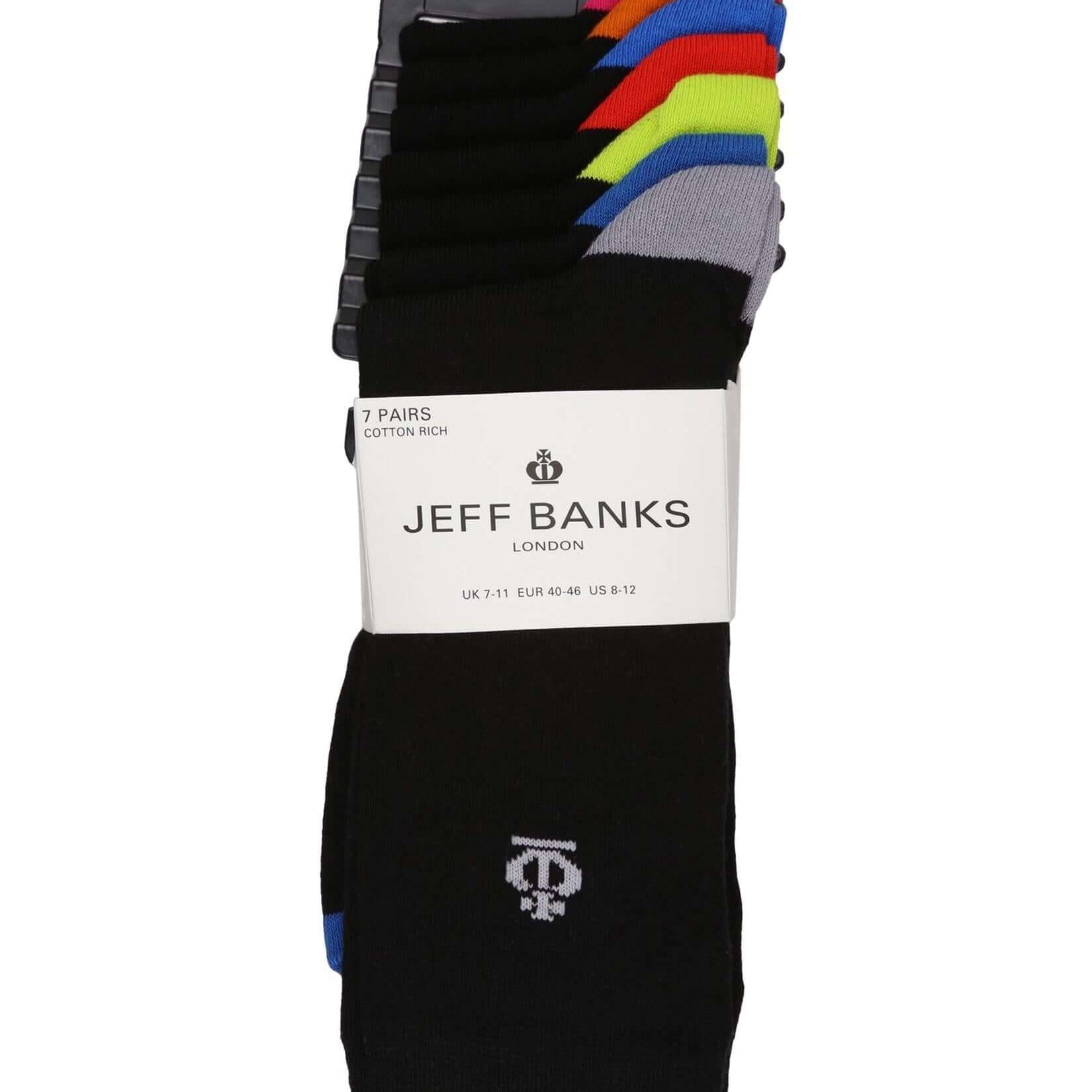 Jeff Banks Men's - 7 Pack Recycled Cotton Patterned Socks - (7/11)