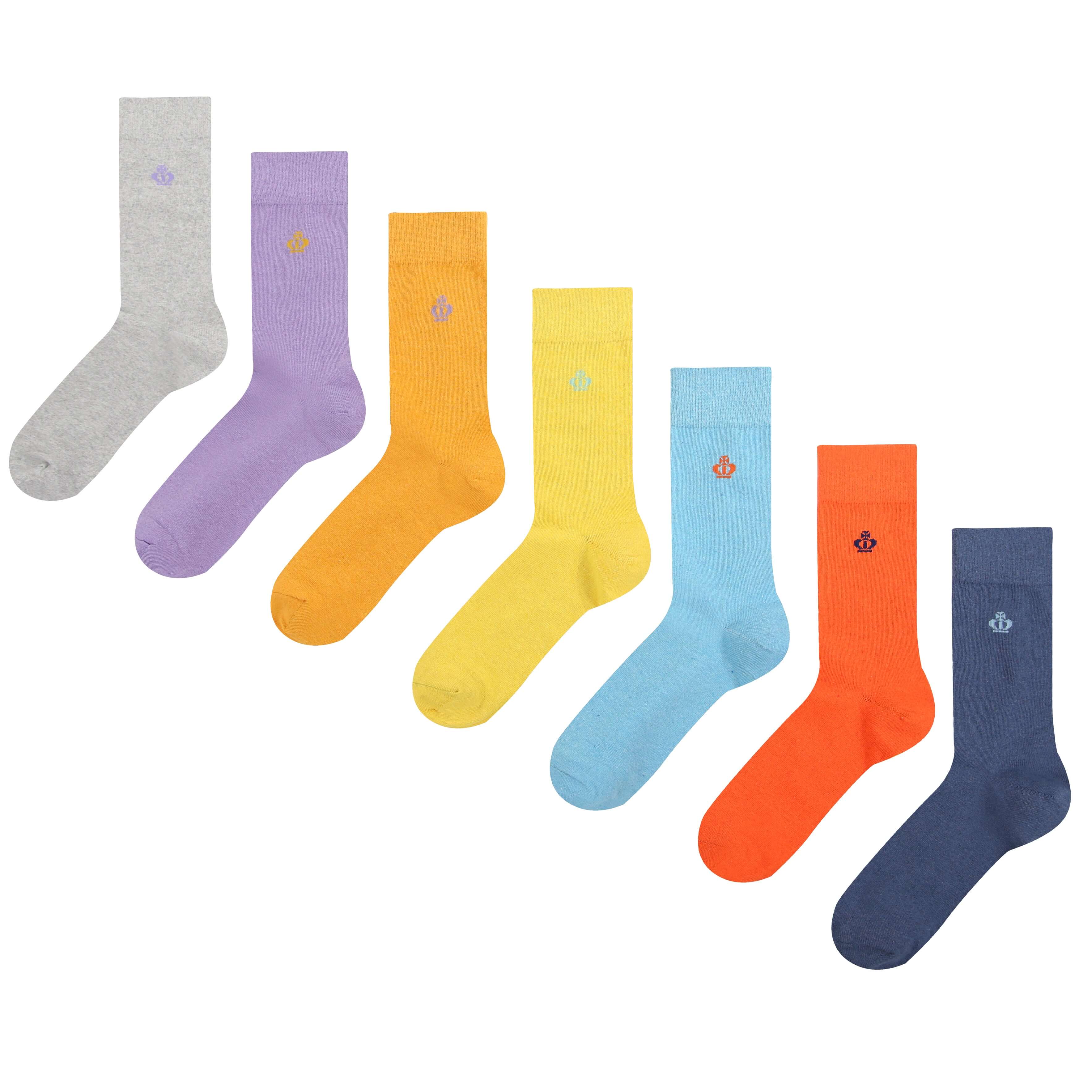 Jeff Banks Men's - 7 Pack Oxford Plain Socks Multi Colour - (7/11) FAS2