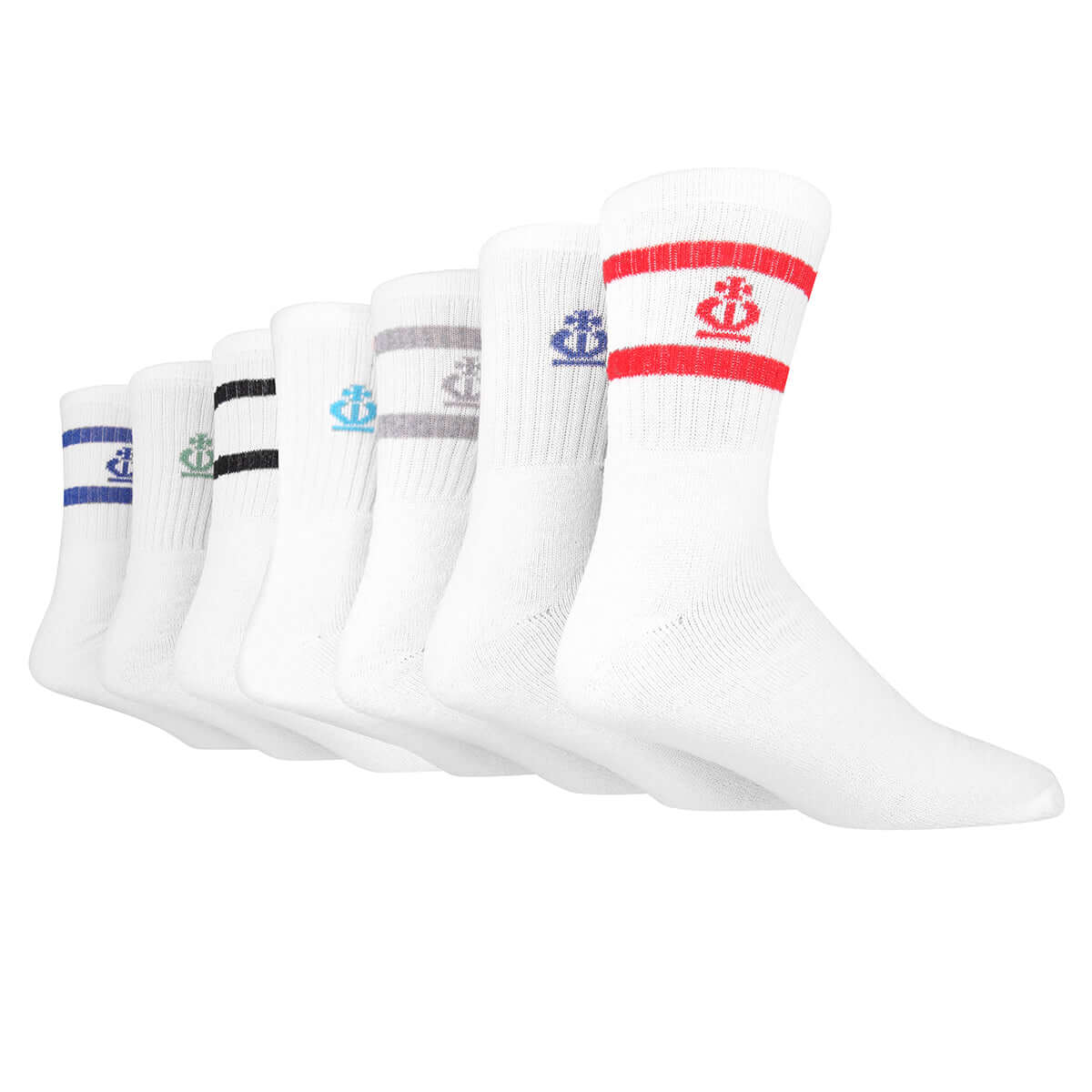 Jeff Banks Men's 7 Pack Sport Socks - White Multi - One Size ( 7-11 ) - FAS