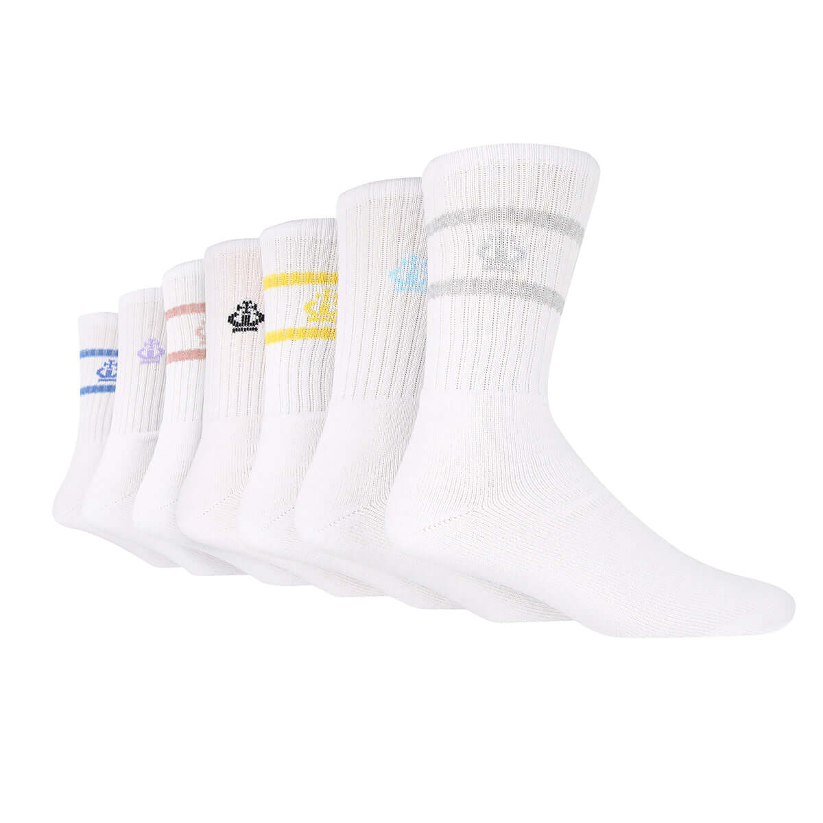Jeff Banks Men's 7 Pack Sport Socks - White One Size ( 7-11 ) - FAS2