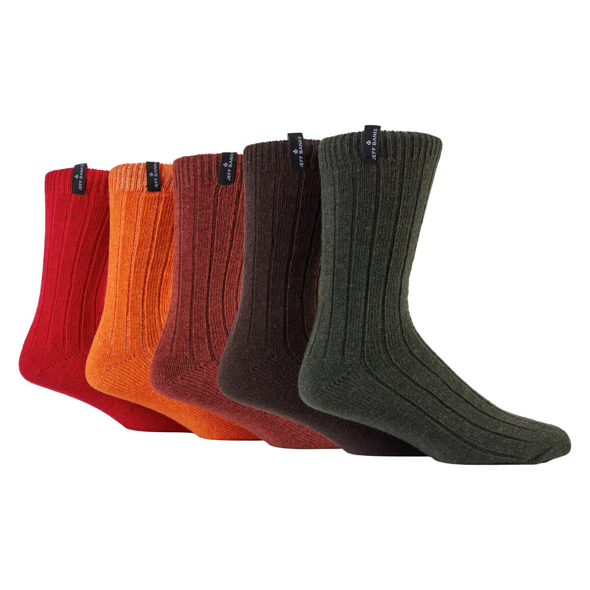 Jeff Banks Men's - 5 Pack Wool Mix Leisure Greenwich Socks - FAS5