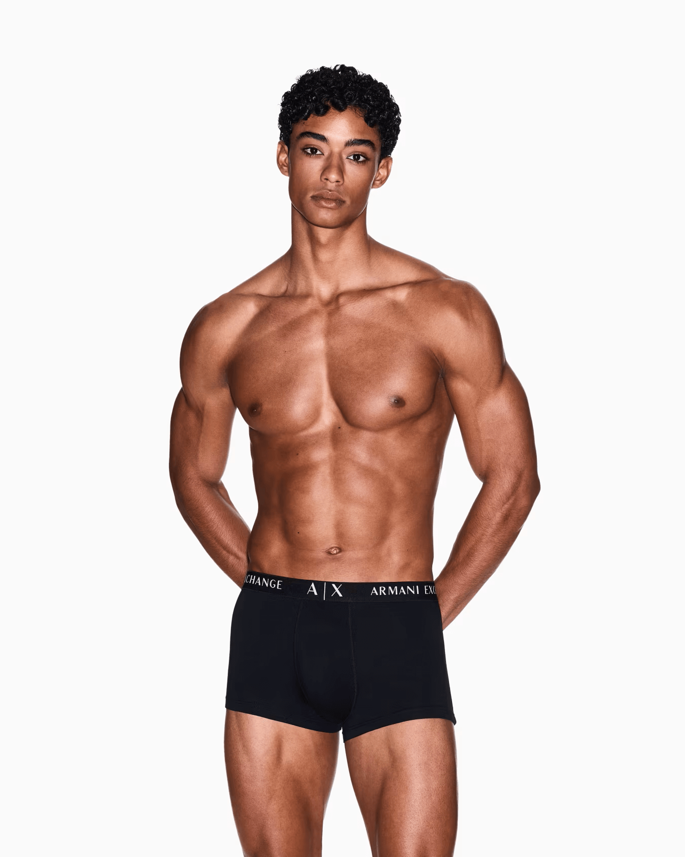 Armani Exchange 3 Pack Trunks Stretch Cotton - Black