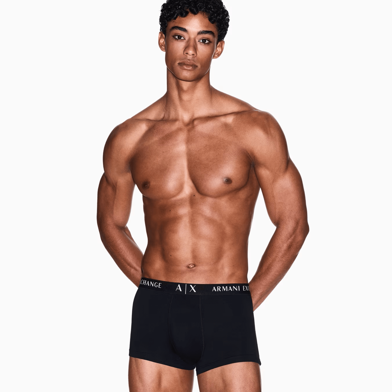 Armani Exchange 3 Pack Trunks Stretch Cotton - White/Black/Jet Set