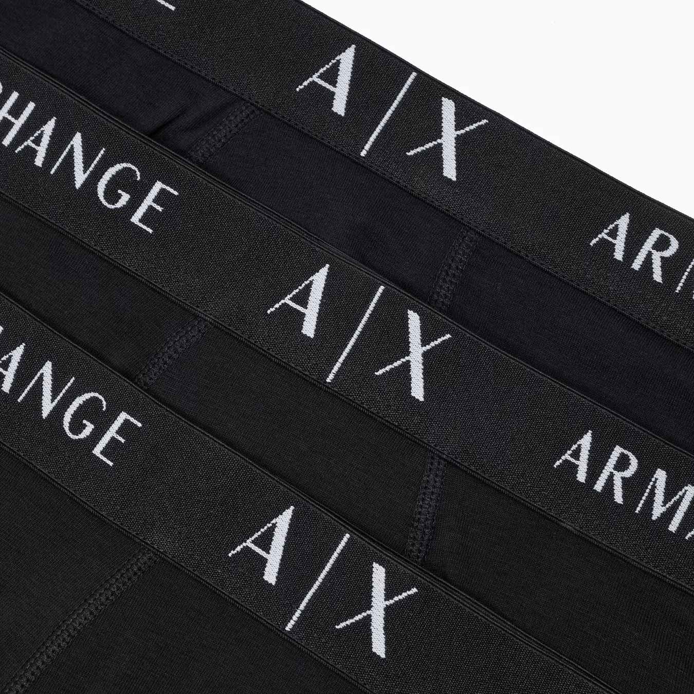 Armani Exchange 3 Pack Trunks Stretch Cotton - Black